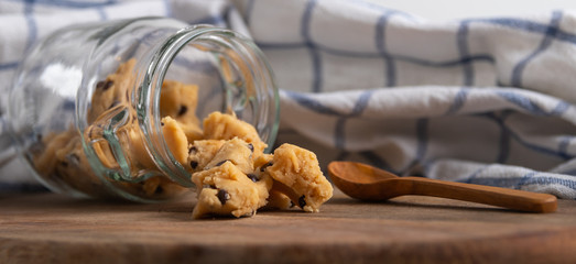 a serving of homemade cookie dough close up.