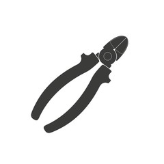 Wire cutters icon isolated on white background. Builder, construction and repair hand tools with plastic handles. Side cutters vector illustration