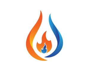 Fire flame Logo Template vector icon Oil, gas and energy logo