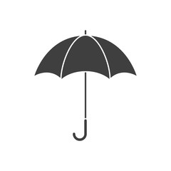 Gray umbrella flat style isolated on white background