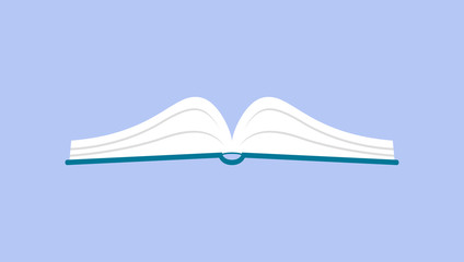 Book flat design style on blue background, education vector illustration