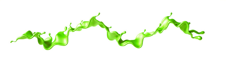 Beautiful green paint splash. 3d illustration, 3d rendering.