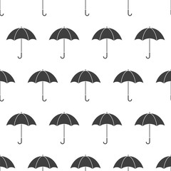 Fototapeta na wymiar Seamless pattern with umbrella on white background, vector illustration
