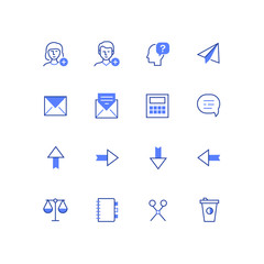 Business and social media - line design style icons set