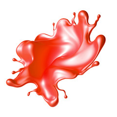 Beautiful red paint splash. 3d illustration, 3d rendering.