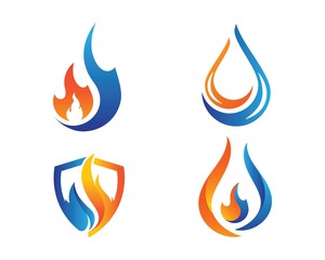 Fire flame Logo Template vector icon Oil, gas and energy logo