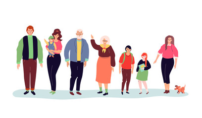 Fototapeta premium Cute characters - modern colorful flat design style illustration