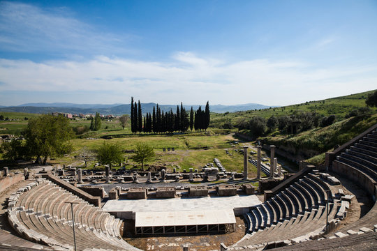 Asklepion Temple and amphitheater in Pergamon izmir T&uuml;rkiye 
