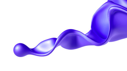 Beautiful purple paint splash. 3d illustration, 3d rendering.