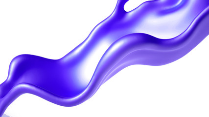 Beautiful purple paint splash. 3d illustration, 3d rendering.