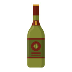Fototapeta na wymiar Wine crink bottle with label isolated