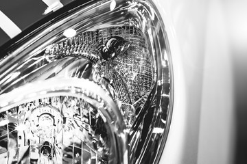 White car front light