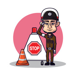 cute Thai traffic police