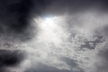 The sun behind the clouds
