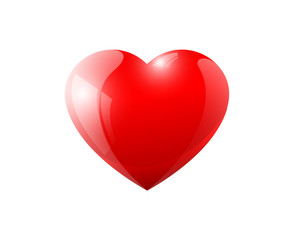 Fototapeta na wymiar Red heart on white background
