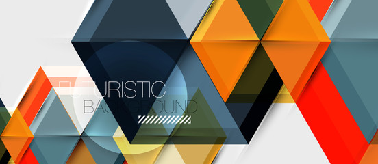 Geometric triangle and hexagon abstract background, vector illustration