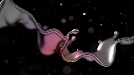 Elegant, luxury splash of gold liquid. 3d illustration, 3d rendering.