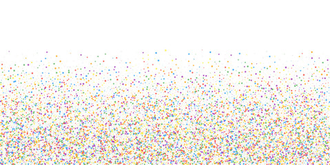 Festive confetti. Celebration stars. Childish bright stars on white background. Dramatic festive overlay template. Curious vector illustration.