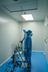 HEPA Filter Leak Test of Technician Clean room
