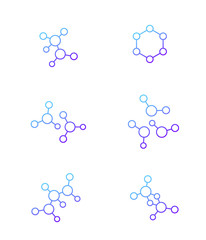 molecule icons, science vector, line