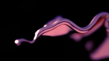 Elegant, luxury splash of gold liquid. 3d illustration, 3d rendering.