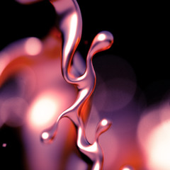 Fototapeta na wymiar Elegant, luxury splash of gold liquid. 3d illustration, 3d rendering.