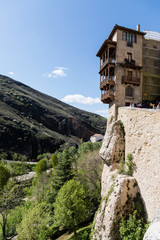 Panoramic views of the historic center of Cuena and its hanging houses