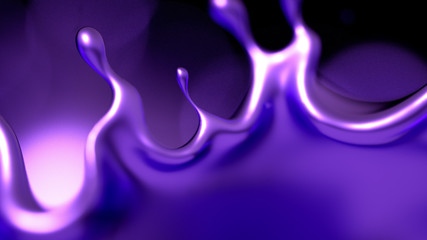 Elegant, luxury splash of gold liquid. 3d illustration, 3d rendering.