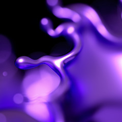 Elegant, luxury splash of gold liquid. 3d illustration, 3d rendering.