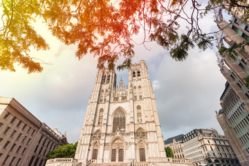 Brussels Cathedral or Saint Michel et Gudula Cathedral in Brussels, Belgium