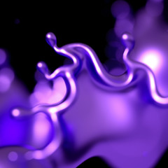 Elegant, luxury splash of gold liquid. 3d illustration, 3d rendering.