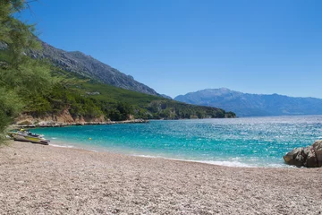 Foto op Canvas Beautiful Adriatic beach, Dalmatia, Omis riviera, Croatia © polya_olya
