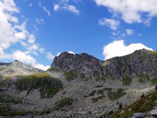 Fototapeta na wymiar le verdi montagne dolomitiche in italia, in estate