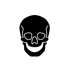 Human skull vector icon in flat linear style
