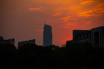Fototapeta na wymiar Sunset view in urban