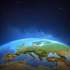 Fotobehang Noord-Europa Oppervlak van de aarde vanuit de ruimte