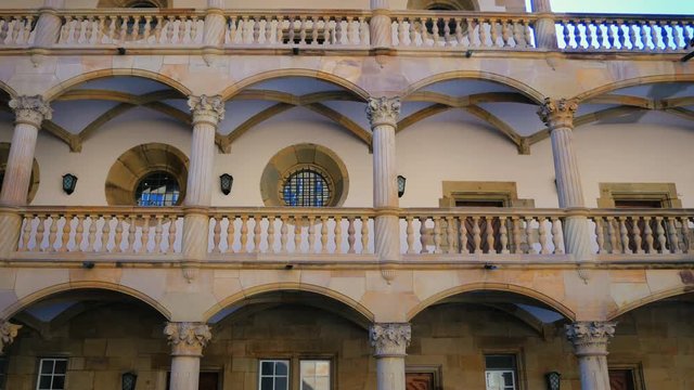 Arcade, state museum Old Castle, Stuttgart, Baden-Wuerttemberg, Germany