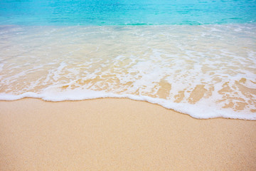 Fototapeta na wymiar Soft wave and beautiful beach