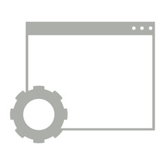 Empty browser window with a gear symbol - Vector
