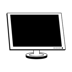 Computer monitor hardware device isolated in black and white