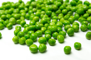 fresh green peas. close up