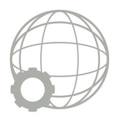 Isolated web icon with a gear symbol - Vector