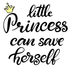 Fototapeta premium Little Princess lettering vector illustration