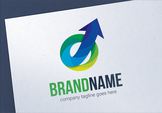 Abstract Gradient Arrow Growth Logo Layout