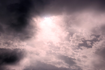 The sun behind the clouds