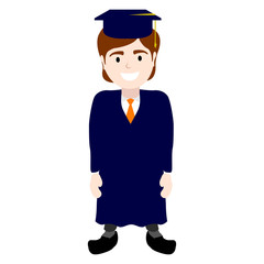 Isolated happy young man gaduating image -Vector