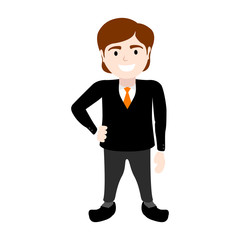 Isolated happy young businessman with elegant suit - VEctor