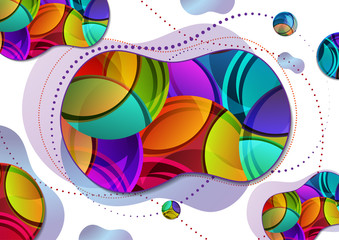 Creative abstract background Fluid Style Colors and shapes. Vector with bright shapes in motion.