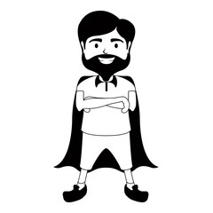 Monochrome character of a super dad - Vector