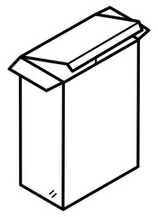 Paper box / black and white, vector and illustration